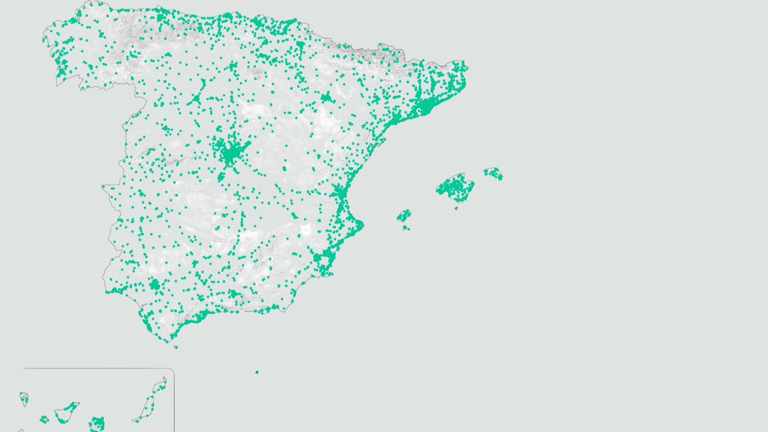 Mapa de puntos de recarga para coches eléctricos en España